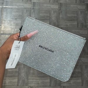 Balenciaga glitter clutch